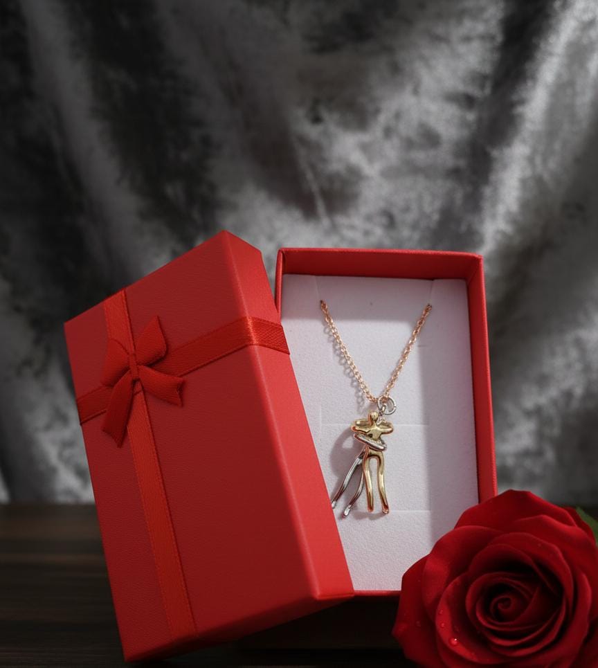 ABRAZO CONTIGO DORADO  PLATEADO+CAJA