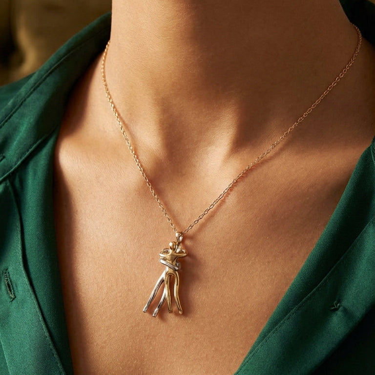 ABRAZO CONTIGO DORADO  PLATEADO+CAJA